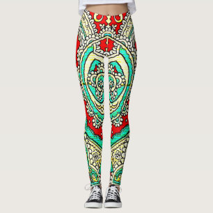 Leggings Adorno arabesco de neón: estilo de los 80.