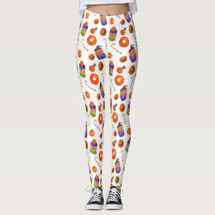 Leggings Adornos de dulces de Halloween Leggencias de ves