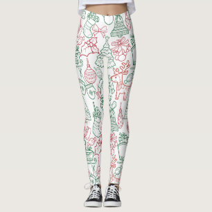 Leggings Adornos de Navidad Patrón 02