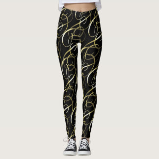 Leggings Adornos Dorados Ornamentados en Cualquier Color