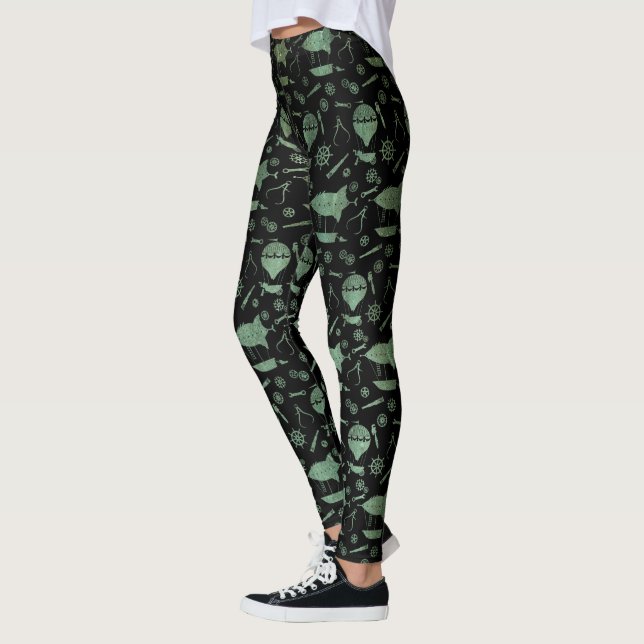 Leggings Aeronaves de bronce Steampunk Verdigris (Izquierda)