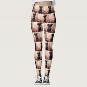 Leggings Affenpinscher con Rosas - El día de San Valentín