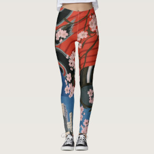 Leggings Afiche japonés de viaje vintage de Japón