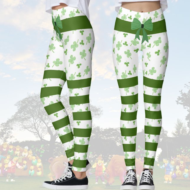 Leggings Afortunadamente Leprechaun toca las piernas del Dí (Lucky Green Leprechaun Socks St. Patrick's Day Leggings)