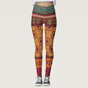 Leggings África Ornamental elegante: Patrón étnico indio