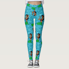 Leggings afro latina mermaid océano
