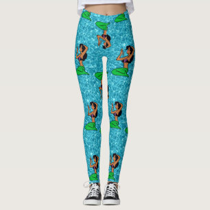 Leggings afro latina mermaid océano