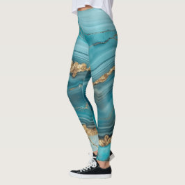 Leggings Agante Purpurina turquesa y dorado