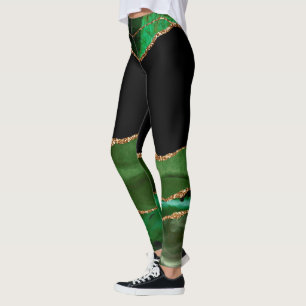 Leggings Ágata Contemporánea con Mármol Verde Esmeralda Fal