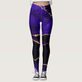 Leggings Ágata de purpurina dorada y púrpura de lujo