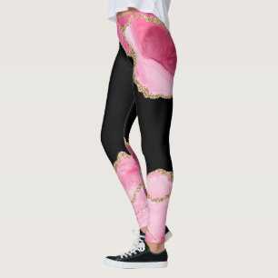 Leggings Ágata Mármol Rosa Elegante Piedra Preciosa Brillo
