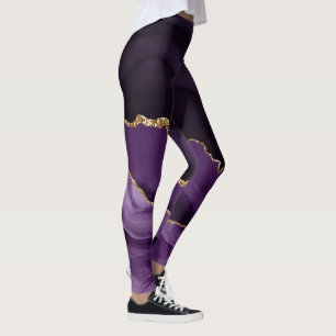 Leggings Agentes morado y oro