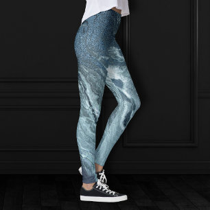 Leggings Agitación Verde azulada cristalizada Piedra de m