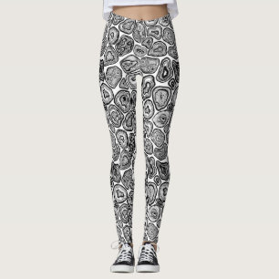 Leggings Agitar cortes en blanco y negro