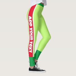 Leggings Agrega tu texto l Colores boho l Neón l Rojo Verde