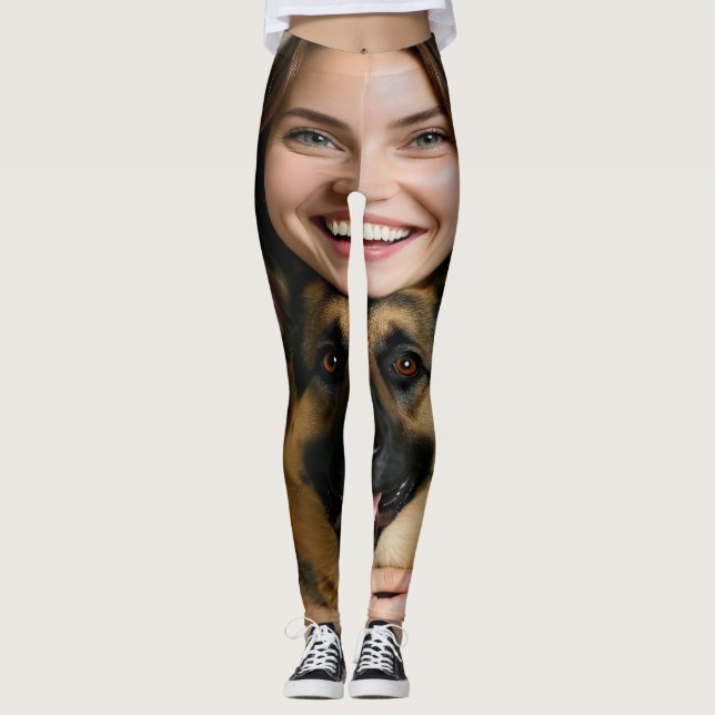 Leggings Agregar foto de Pastor Alemán Personalizar (Anverso)