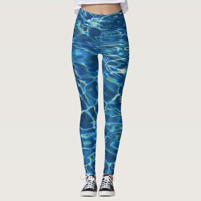 Leggings Agua azul chispeante de la piscina (Anverso)