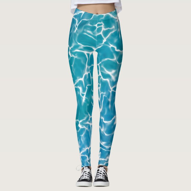 Leggings Agua del Mar Azul (Anverso)