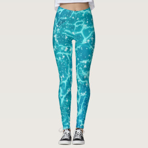 Leggings Agua del Mar Azul con espárragos