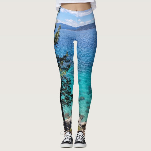 Leggings Agua verde azul del lago Tahoe (Anverso)