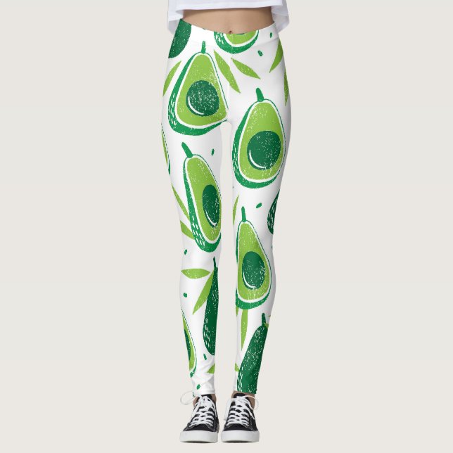 Leggings Aguacate, estampado texturado, patrón sin fisuras. (Anverso)