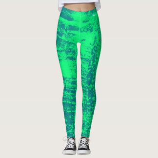 Leggings Aguamarina y polainas de la textura de la cera de