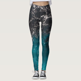 Leggings Aguas negras pesadas de color negro y espumoso