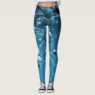 Leggings Aguas Reflectantes Fractales Azules