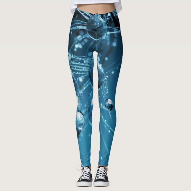 Leggings Aguas Reflectantes Fractales Azules (Anverso)