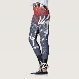 Leggings Águila Americana Patriótica Roja y Azul