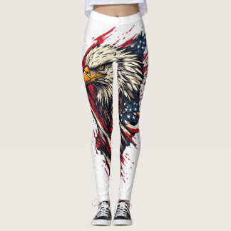 Leggings Águila Americana Patriótica Vintage 4 de Julio