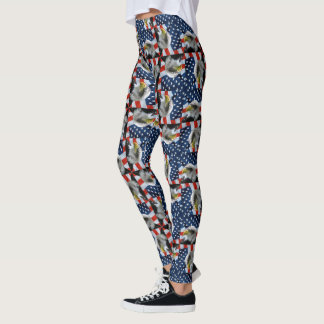 Leggings Águila calva y patriota de bandera estadounidense