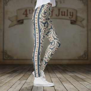 Leggings Águilas Americanas Estrellas y Franjas Florales ID