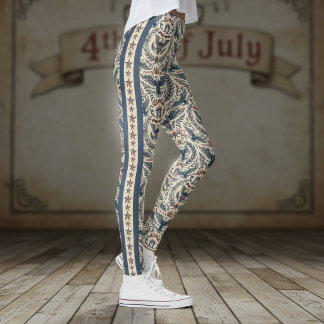 Leggings Águilas Americanas Estrellas y Franjas Florales ID