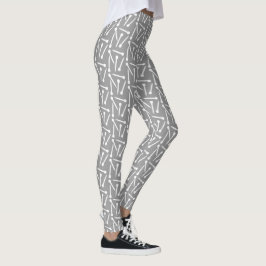 Leggings Agujas de punto Arrojas blancas + grises