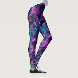 Leggings Agujas opales púrpuras - Cristales abstractos