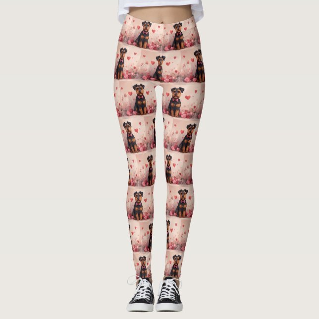 Leggings Airedale con Rosas - El día de San Valentín (Anverso)