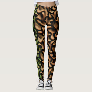Leggings Ajustar el patrón de mosaico de cobre verde