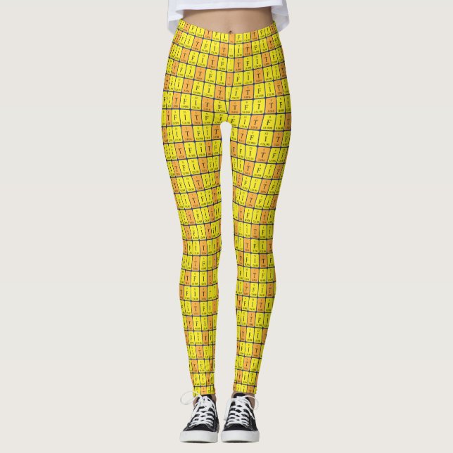 Leggings Ajustar las leyendas de palabras de tabla periódic (Anverso)