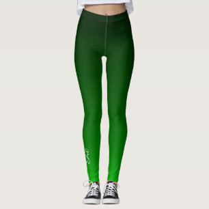 Leggings Ajustar las piernas del embrión verde negro