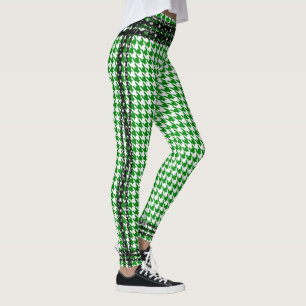 Leggings Ajuste de cadena negro Kelly Houndstooth blanco