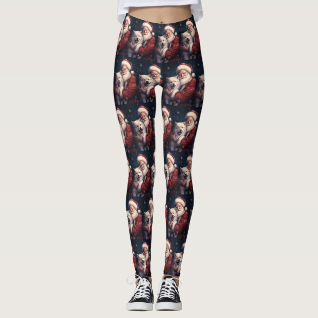 Leggings Akita con Navidades festivos de Santa Claus (Anverso)
