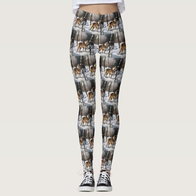 Leggings Akita Deja que nieve Navidad (Anverso)