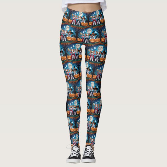 Leggings Akita Dogs Pumpkin Halloween Funny (Anverso)