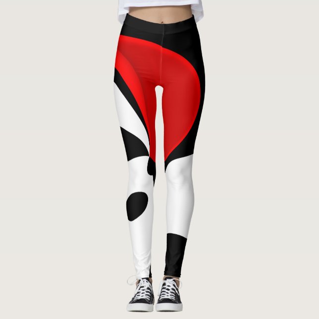 Leggings Al Sr. Redd: Resumen Negro, Blanco y Rojo (Anverso)