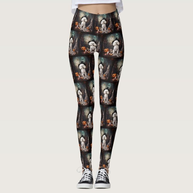 Leggings Alarma de Halloween de Bichon Frise Pumpkins