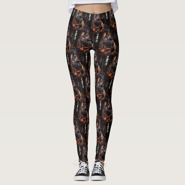 Leggings Alarma de Halloween en las calabazas de Malinois e (Anverso)