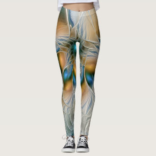 Leggings Alarmante, Abstracta Fantasía Fractal Art Con Azul