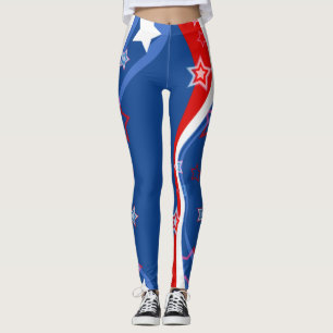 Leggings Alarmas y rayas de la bandera norteamericana abstr