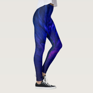 Leggings Alas místicas con plumas azul profundo